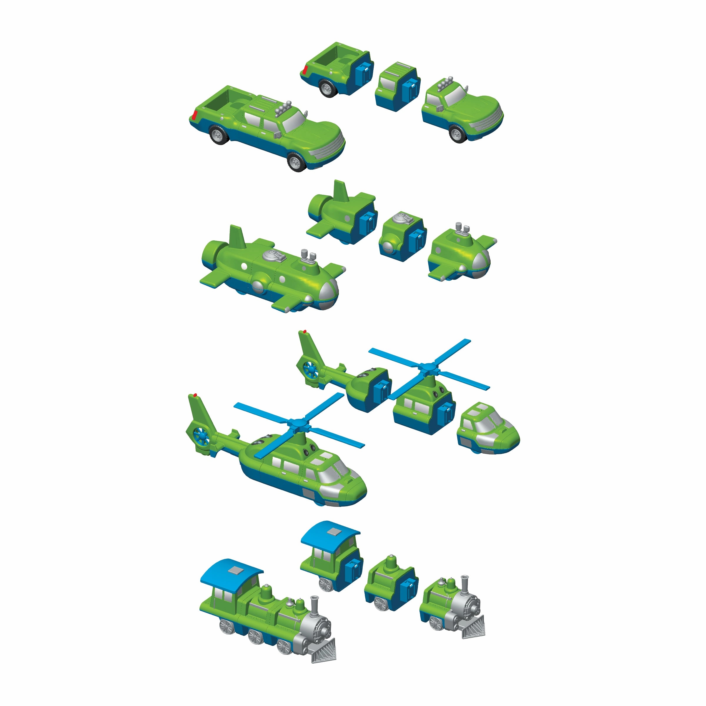 Magnetic Mix or Match Vehicles: Set #2