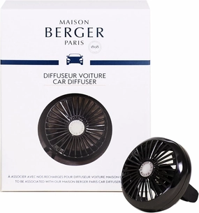 MAISON BERGER - Refillable Car Air Freshener Vent Clip Diffuser Set - 1.75" Diameter x 1.25" Depth - Made in France (Gun Metal Finish)