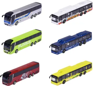 Majorette 212053159 City Bus Toy Bus with Freewheel and Suspension, Metal Body, 13 cm Long, for Children from 3 Years, Delivery 1 Piece, Multicoloured