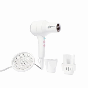 Mane Ionic Compact Hair Dryer - 4-Piece Blow Dryer with Diffuser, Wide Tooth Comb & Nozzle - Designed with Ionic Technology to Help Seal the Cuticle, Reduce Frizzy Hair & Decrease Drying Time