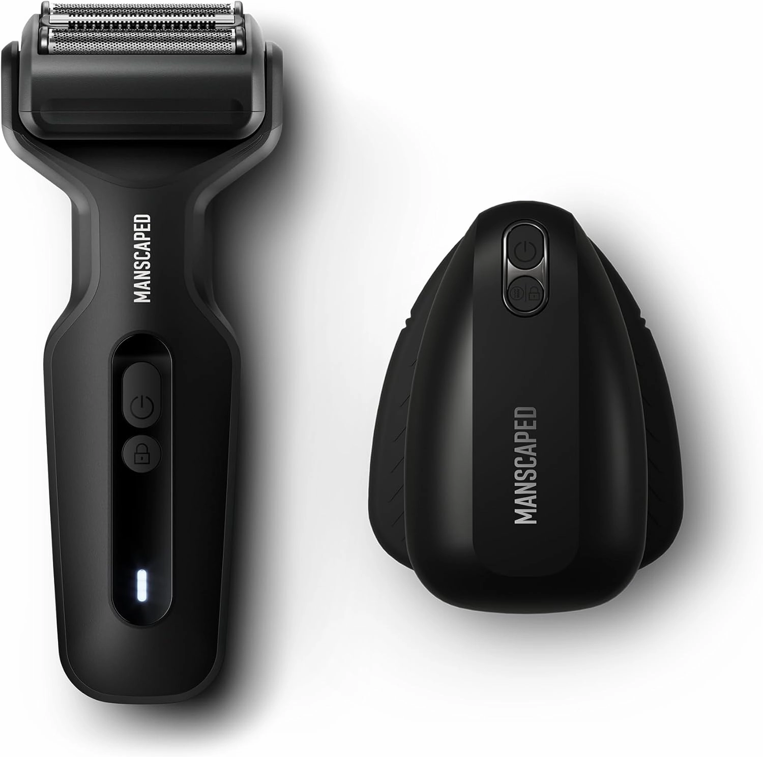 MANSCAPED® The Chairman™ Plus Men’s Foil Face Shaver & The Face Buffer PRO - Electric Silicone Face Scrubber for Nourishing & Exfoliating Your Skin, 3 Facial Cleansing Modes, Travel Lock