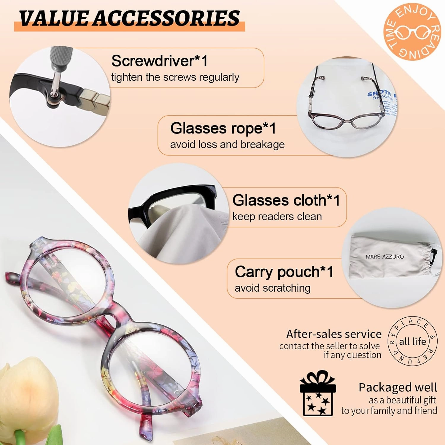 MARE AZZURO 3.50 Reading Glasses Women Trendy Round Readers 0 1.0 1.25 1.5 1.75 2.0 2.25 2.5 2.75 3.0 3.50 4.0 5.0 6.0 (Multicoloured 350)