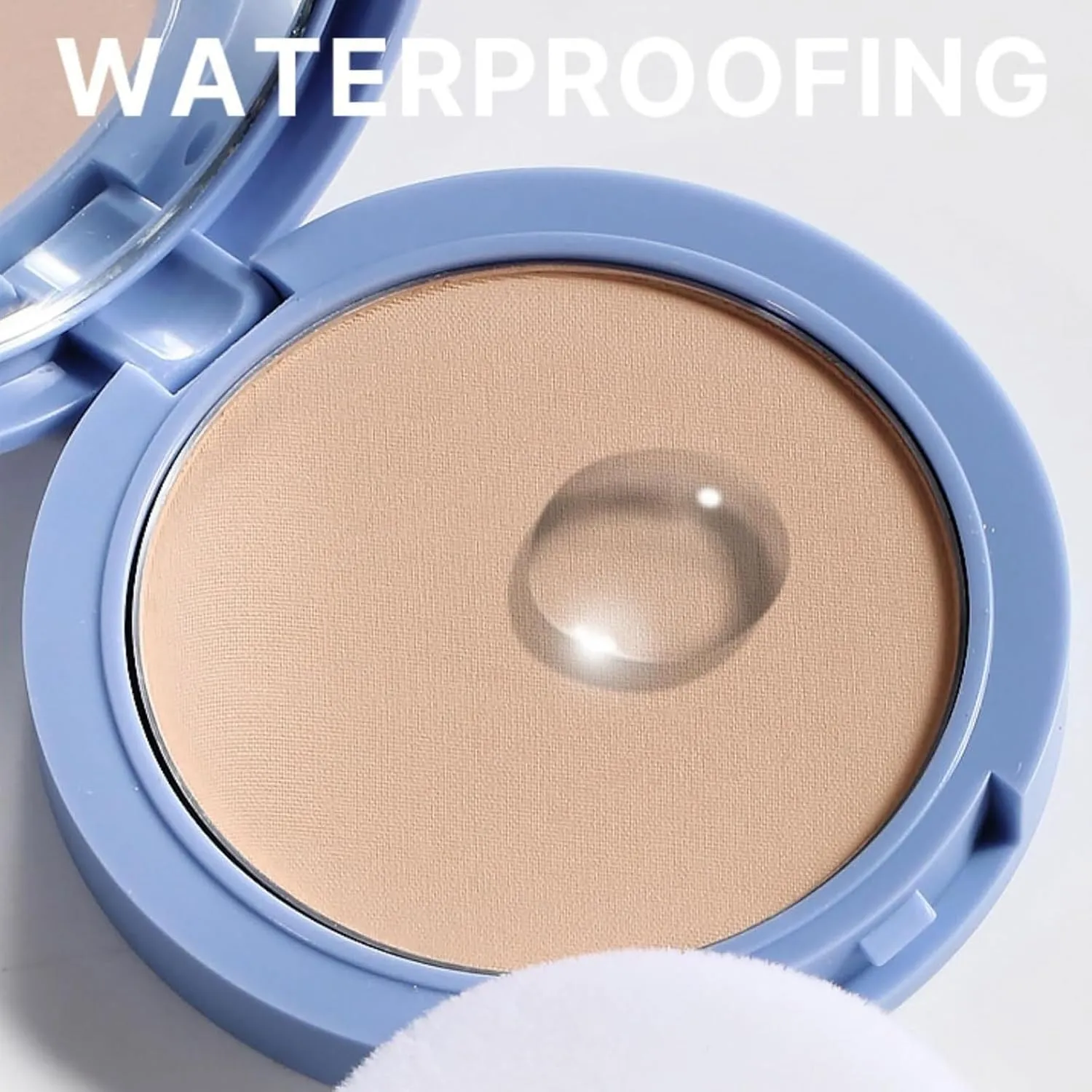 Maycheer Lasting Waterproof Face Powder, Gel Compact Powder, Matte Smooth Setting Powder Makeup, Lightweight Oil Control Facial Powder, Control Shine&smooth Complexion (03 Deep Skin)