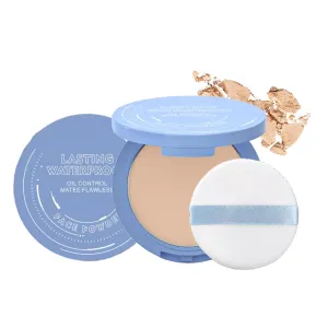 Maycheer Lasting Waterproof Face Powder, Gel Compact Powder, Matte Smooth Setting Powder Makeup, Lightweight Oil Control Facial Powder, Control Shine&smooth Complexion (03 Deep Skin)
