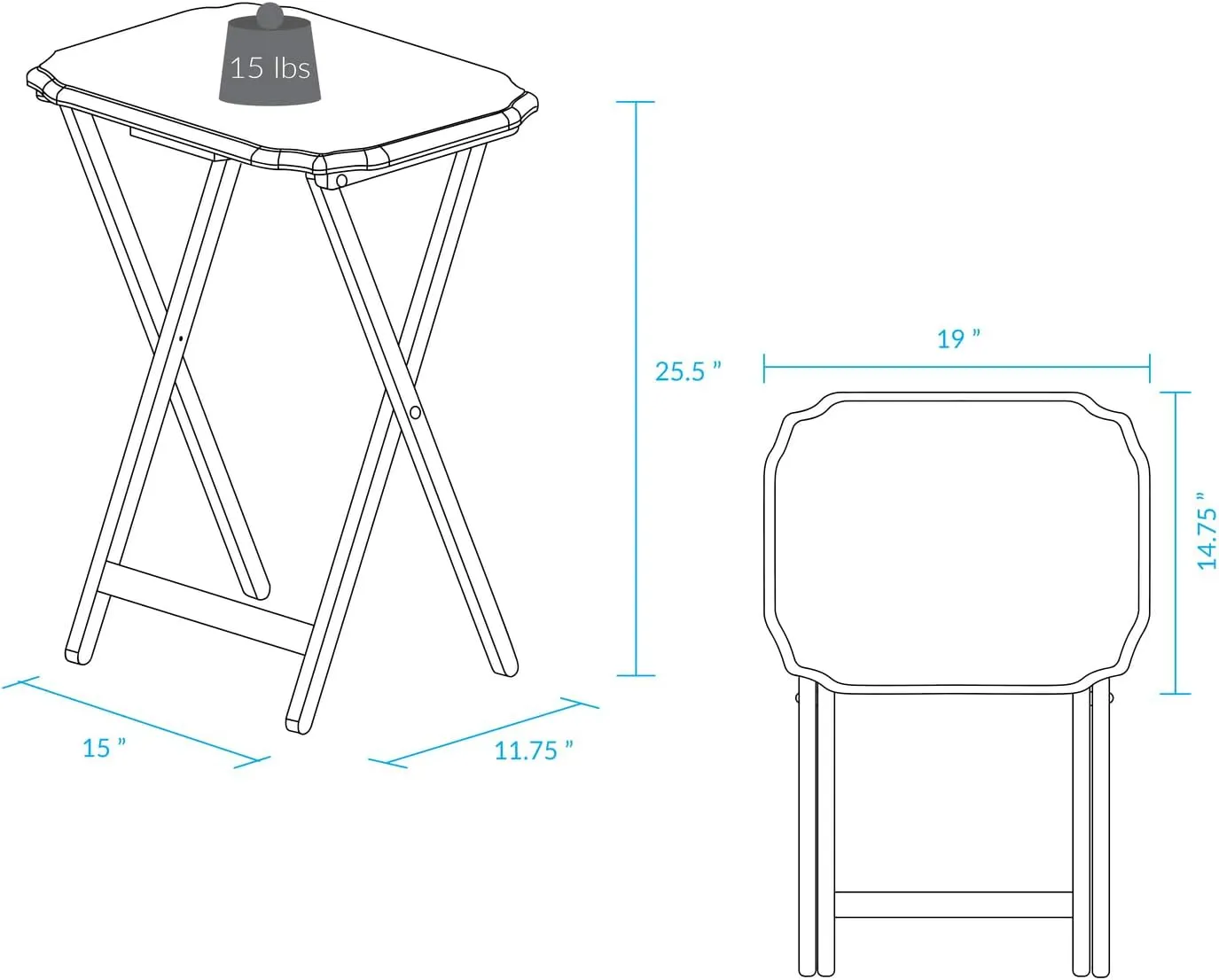 Medallion 2pcs Tray Table Set - Natural/White