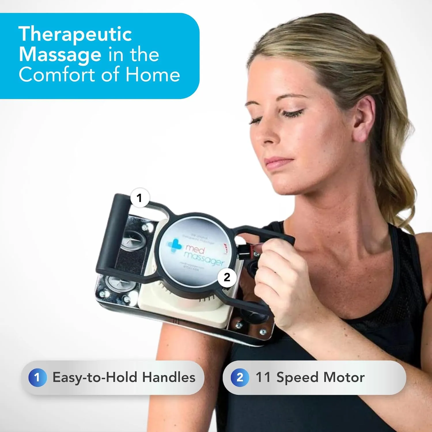 MedMassager Body Massager Plus | Deep Tissue Massage Therapy Unit, Dual Speed, Portable Relaxation & Relief - Reduces Pain & Improves Circulation