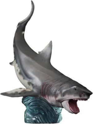 Megalodon Shark Figure Base inclused Lamnidae Large Deep Sea Creature Realistic PVC Ocean Animal Model Collection Wonderful Decoration Gift for Adult