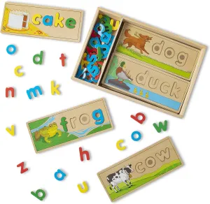 Melissa & Doug See & Spell Wooden Educational Language Learning Toy With Letters, Puzzle Boards Preschool Learning Activities, See & Spell Toys For Kids Ages 4 