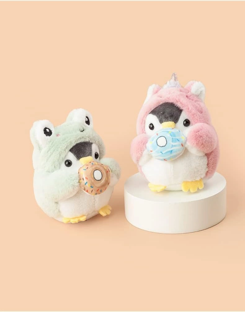Men Women Creative Cute Lovely Cosplay Costume Play Changing Clothes Donut Penguin Pendant Keychain Key-Chains Keyring Gift Pendant Handbag Tote Purse Backpack Decoration Car Key -Tiger