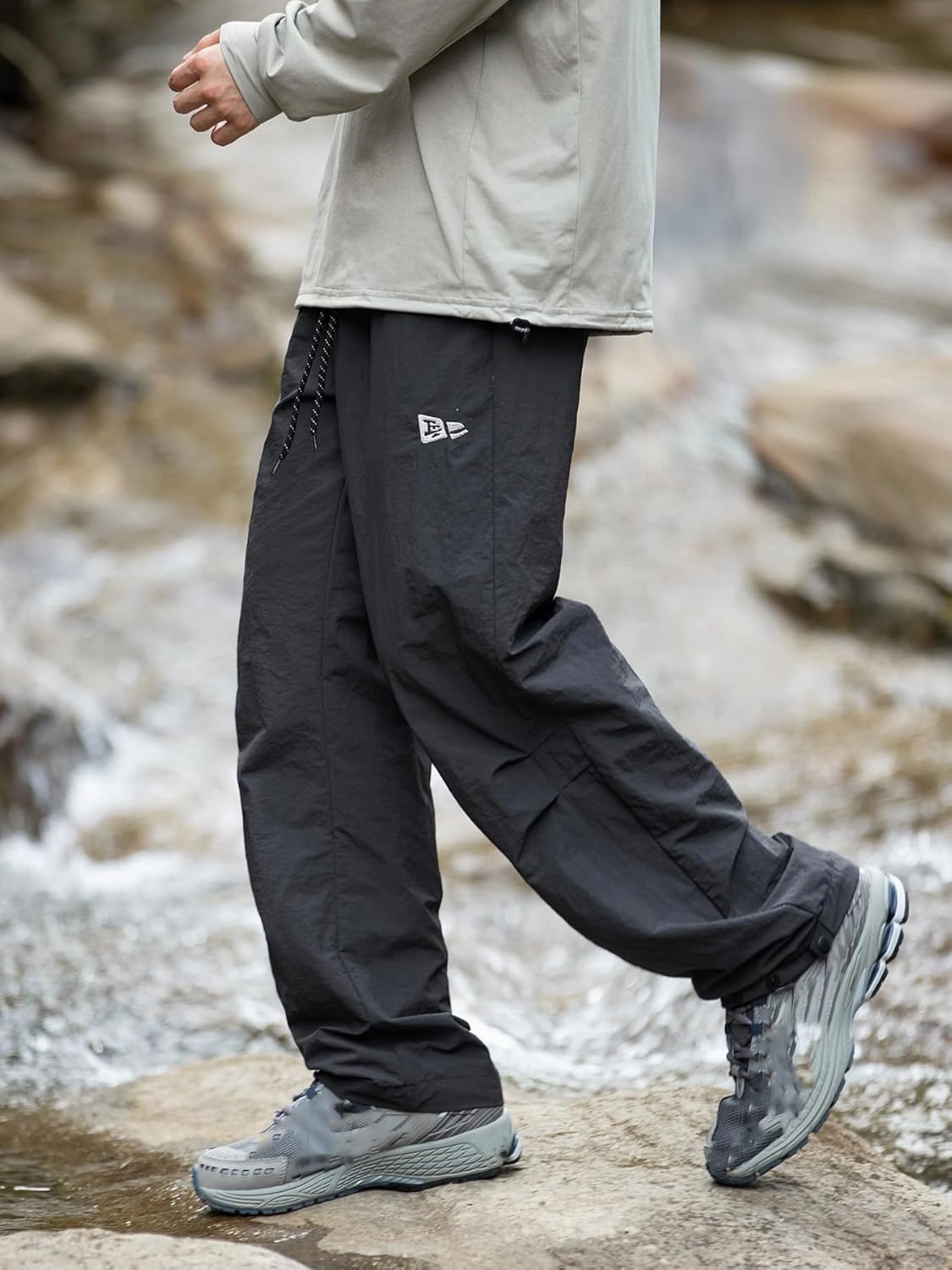 Mens Hiking Pants Cargo Outdoor Water Resistant Quick-Dry Pants Lightweight Drawstring Tactical Fishing Stretch Trousers