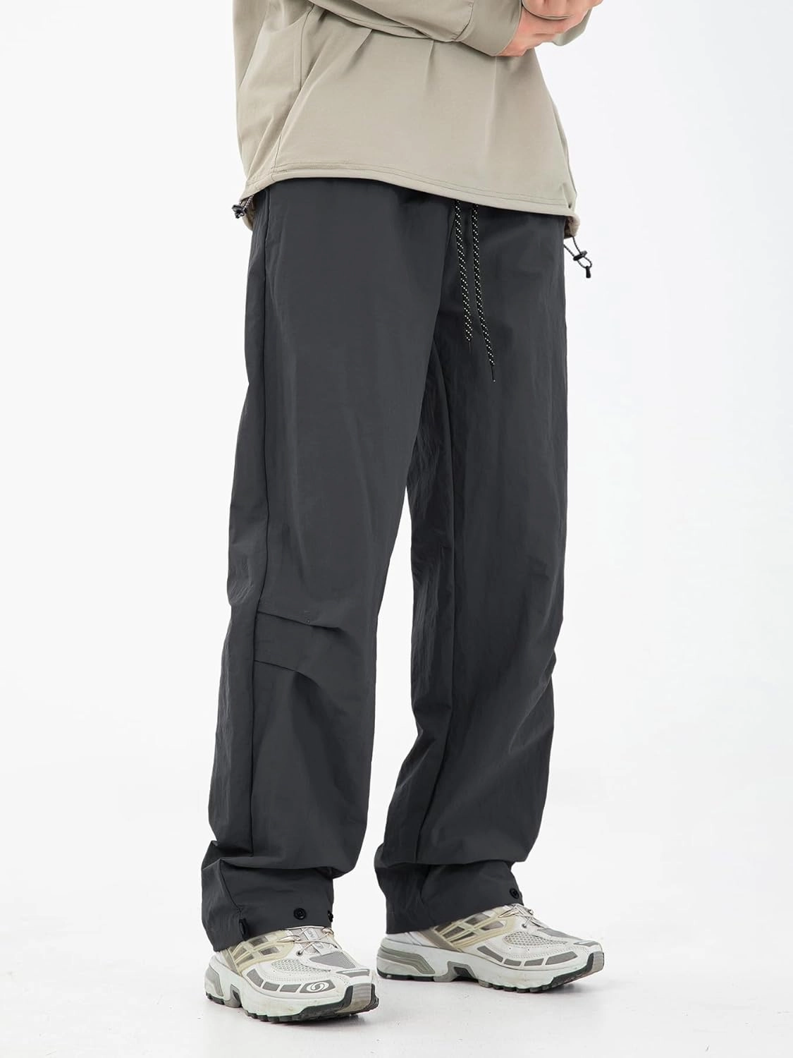 Mens Hiking Pants Cargo Outdoor Water Resistant Quick-Dry Pants Lightweight Drawstring Tactical Fishing Stretch Trousers