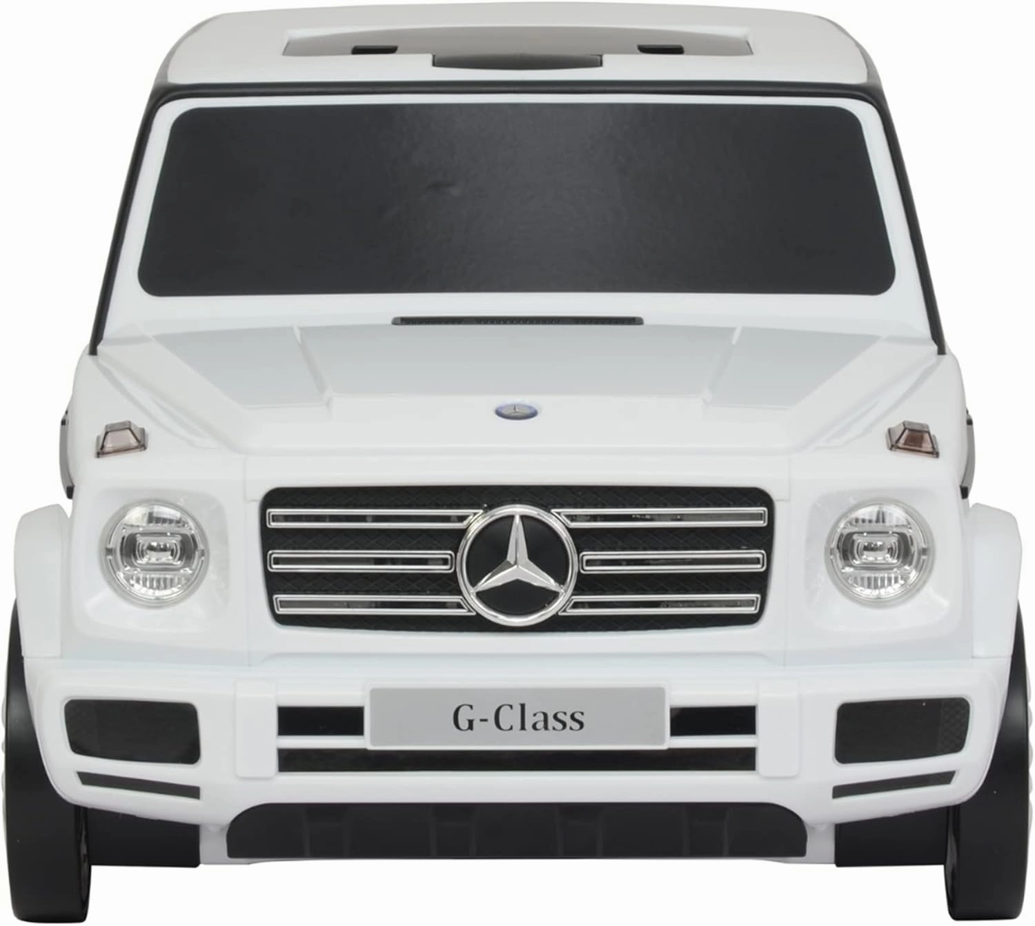 Mercedes G-Class Suitcase Ride On Push Car, Carry-On Luggage for Travel, Realistic Car Look, Inbuilt Storage Space, Compact Size, for Kids Aged 2-6 Years, Large, White