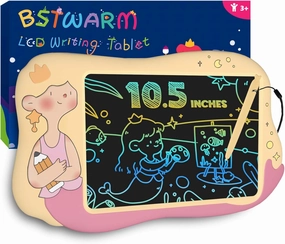 Mermaid Toys for Girls - Doodle Board LCD Writing Tablet for Kids, 10 Inch Toddler Drawing Pad, Educational and Learning Princess Toys, Christmas Birthday Gifts for 3 4 5 6 7 Year Old Girls - Yellow