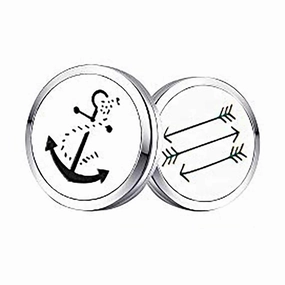 MESINYA 2PCS 30mm Car Diffuser Vent Clip Aromatherapy Essential Oil Stainless Steel Diffuser Locket 14pcs Felt Pads (Anchor & Arrow)