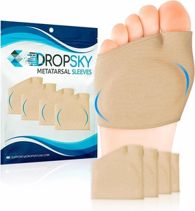 Metatarsal Pads Men Sleeves Inserts with Gel (4-Pack) Ball of Foot Cushions for Women & Men Pain Relief Soft Padding - Sesamoiditis Pads, Metatarsalgia Insoles, Metatarsal Foot Mens (Nude)