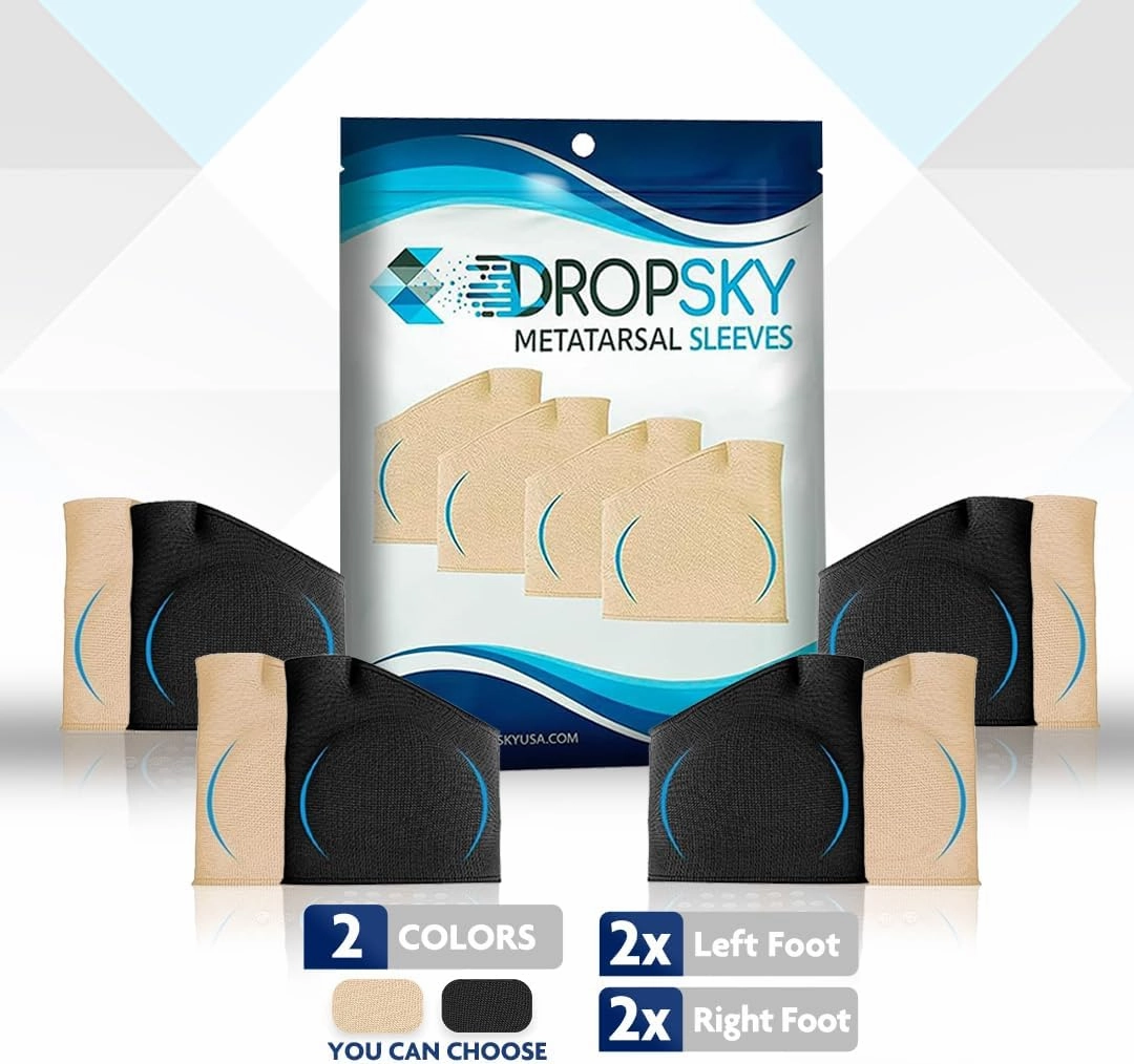 Metatarsal Pads Men Sleeves Inserts with Gel (4-Pack) Ball of Foot Cushions for Women & Men Pain Relief Soft Padding - Sesamoiditis Pads, Metatarsalgia Insoles, Metatarsal Foot Mens (Nude)