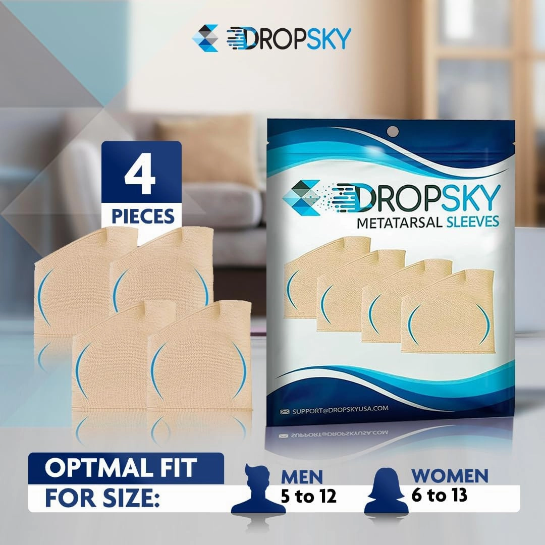 Metatarsal Pads Men Sleeves Inserts with Gel (4-Pack) Ball of Foot Cushions for Women & Men Pain Relief Soft Padding - Sesamoiditis Pads, Metatarsalgia Insoles, Metatarsal Foot Mens (Nude)