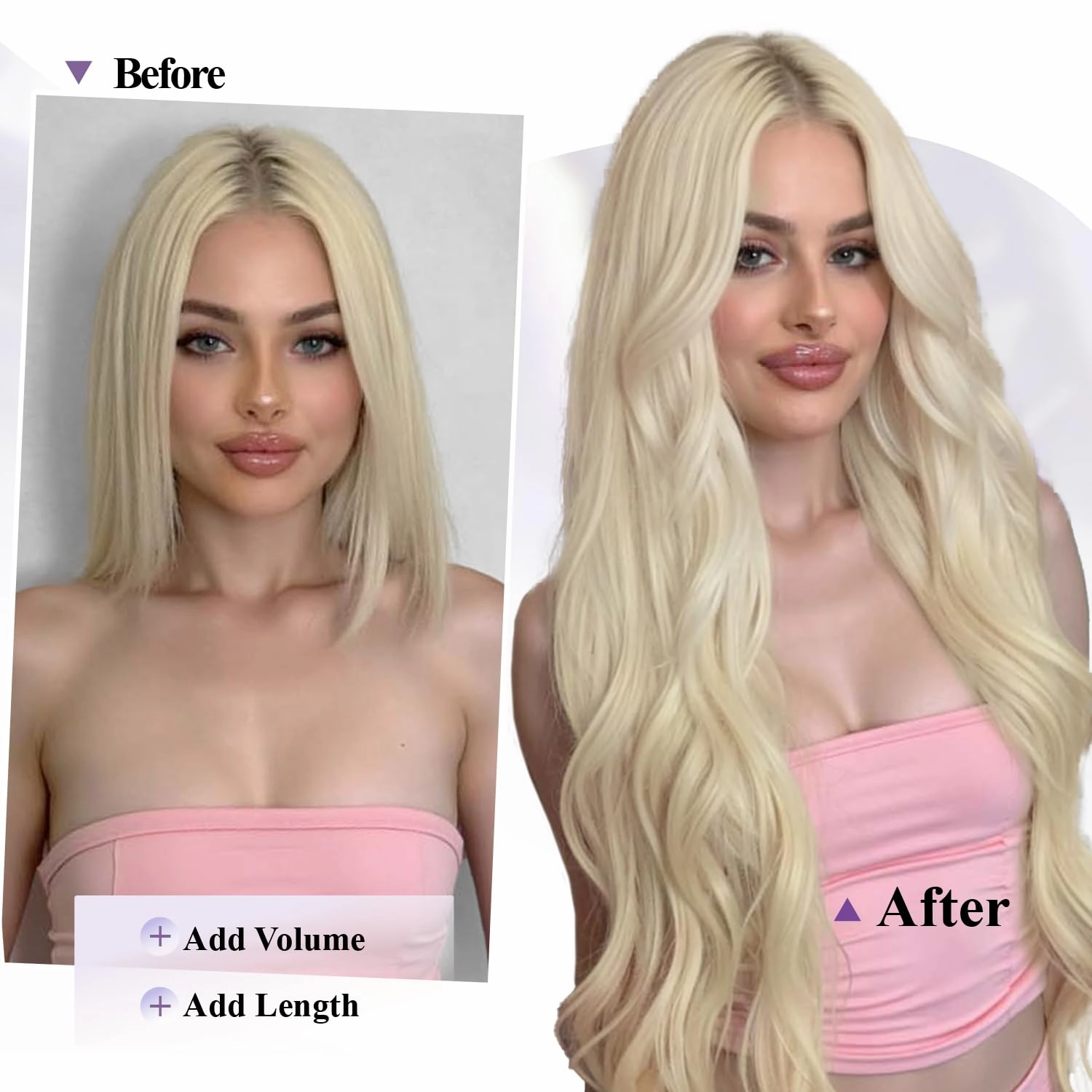 Micro Ring PU Hair Extensions Remy Human Hair Extension with Holes Platinum Blonde Invisible Beaded Weft Hair Extensions Human Hair Tape in wefts Human Hair Extension for Women (35g 4Pcs,16 Inch)