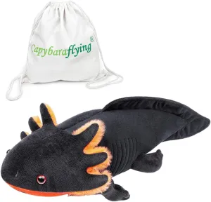 Microwavable Axolotl Weighted Stuffed Animal, 30'' Axolotl Plush Toys, Heatable and Coolable Pad, Microwaveable Plush Pillow Gift for All Ages Stuffed Animals, Black…