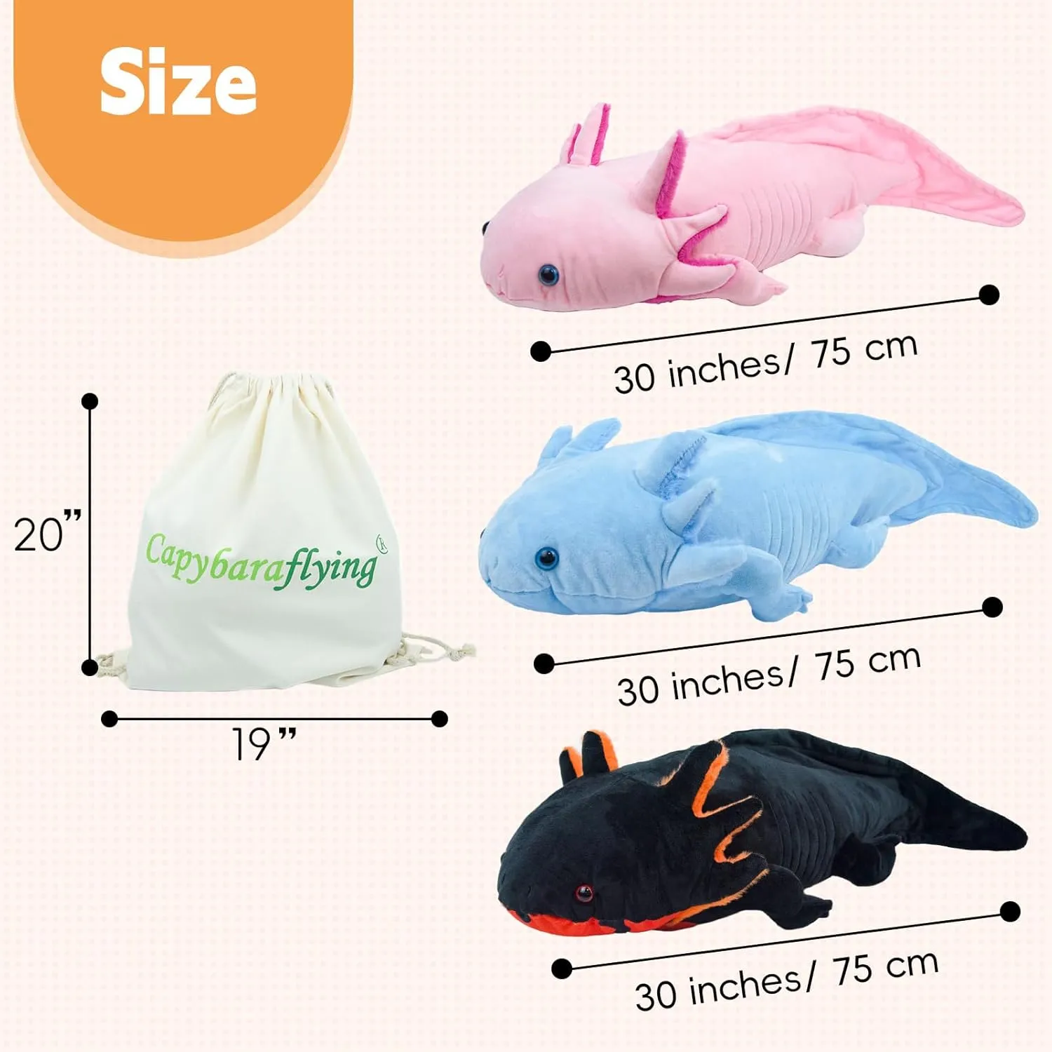 Microwavable Axolotl Weighted Stuffed Animal, 30'' Axolotl Plush Toys, Heatable and Coolable Pad, Microwaveable Plush Pillow Gift for All Ages Stuffed Animals, Black…
