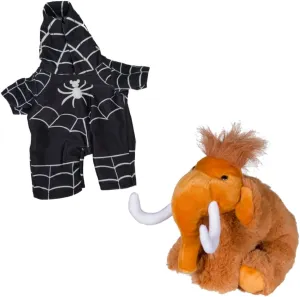 Mighty The Mammoth Plush, 8 Inch Stuffed Animal with Spider Morph Suit, Soft Halloween Mammoth Plushie for Kids, Collectors, and Spooky Décor