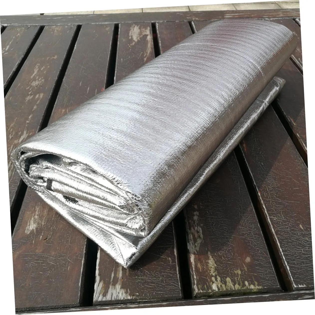 Milisten Portable Dampproof Mat 200x200cm Aluminum Film Picnic Mat Camping Gear Ground Tarp Beach Blanket