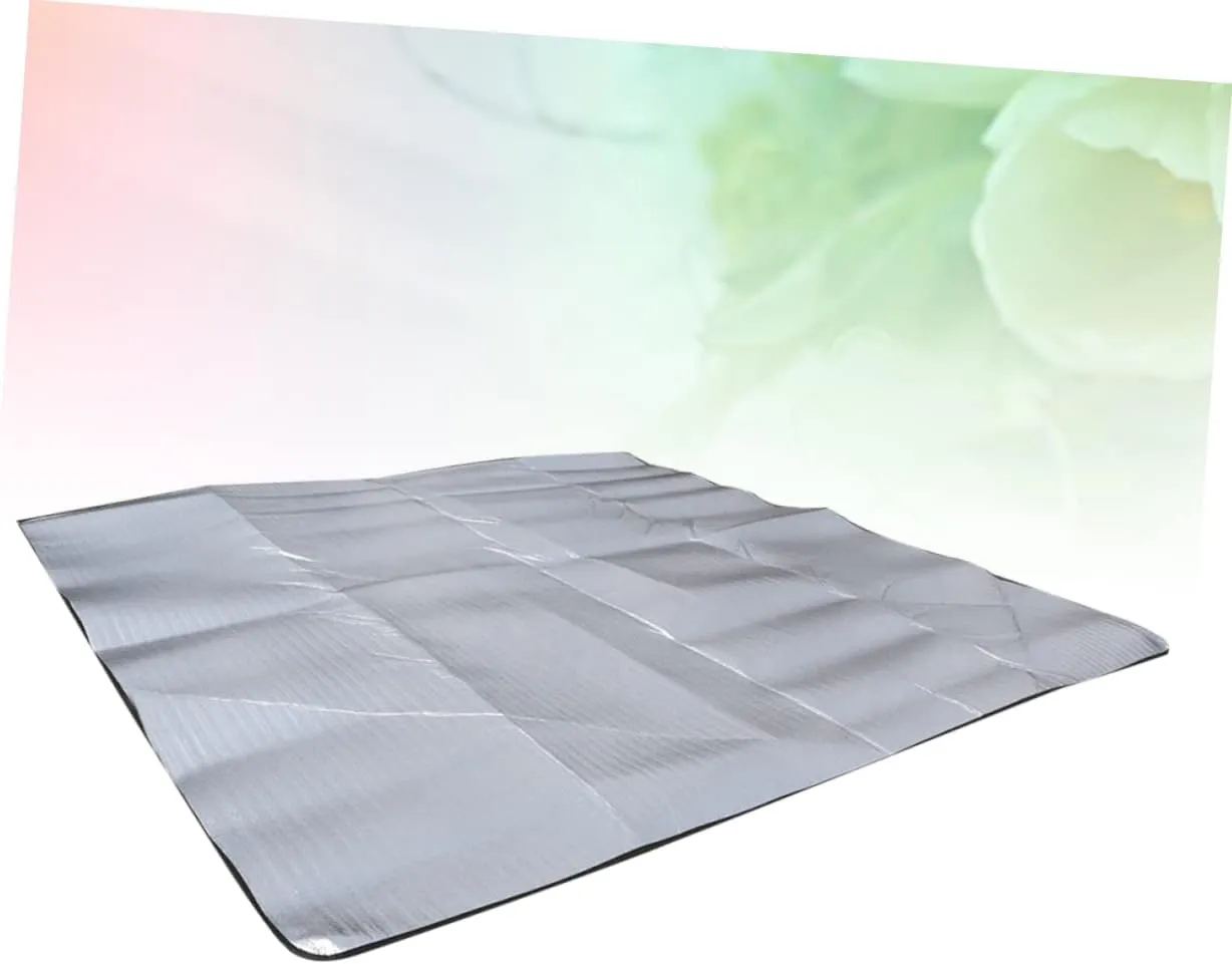 Milisten Portable Dampproof Mat 200x200cm Aluminum Film Picnic Mat Camping Gear Ground Tarp Beach Blanket