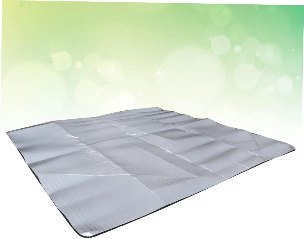 Milisten Portable Dampproof Mat 200x200cm Aluminum Film Picnic Mat Camping Gear Ground Tarp Beach Blanket