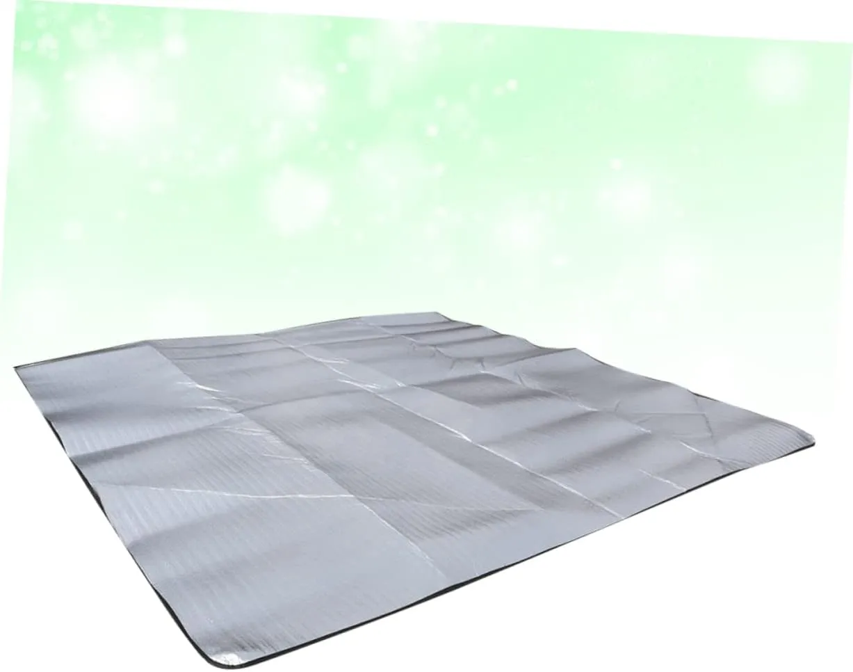 Milisten Portable Dampproof Mat 200x200cm Aluminum Film Picnic Mat Camping Gear Ground Tarp Beach Blanket