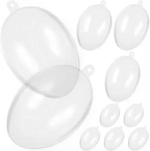 Milisten Transparent Hollow Egg Shaped Fillable Acrylic Decoration Balls