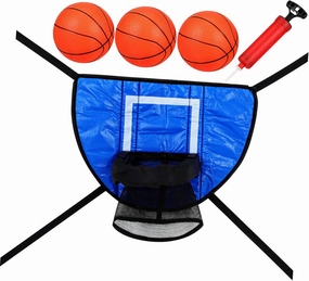 Milisten 1 Set Trampoline Basketball Hoop Compact Indoor Outdoor Basketball Racks with Balls Pump Easy Installation Trampoline Attachment for Fun Games