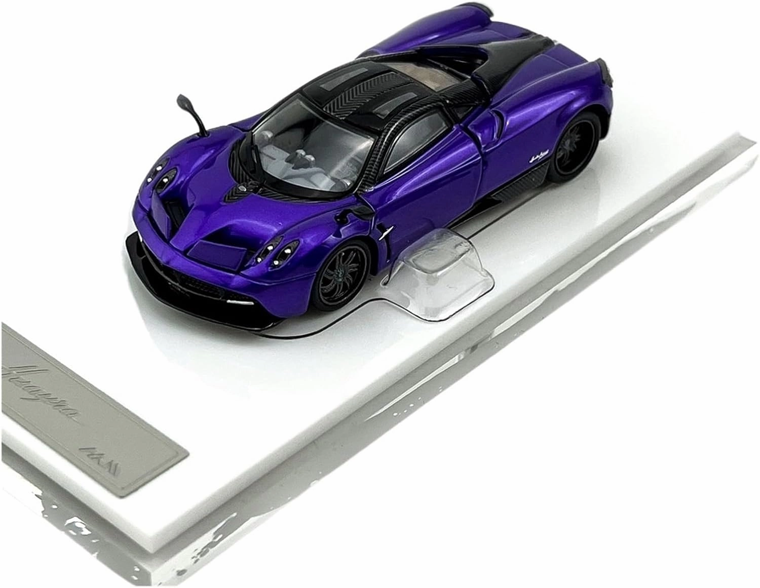Mini Cars Replica 1:64 for Pagani Fancy Coupe Gullwing Doors and Rear Cover Opening Kitchen Liquor Cabinet Showcase Race Car Birthday Party Decorations(Purple)