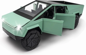 Mini Cybertruck Toy: Lights & Sounds, Durable Metal, Ages 3 , Green
