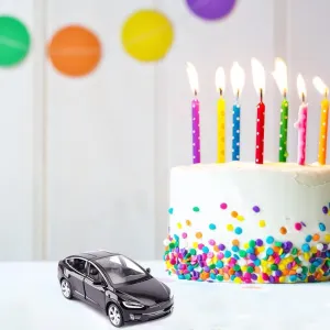 Model X Toy Car, 1:32 Zinc Alloy Diecast Car Toys for Kids, Pull Back Collectible Vehicle Toy Door Opening Scale Car Model with Sound and Light, Birthday Gift for Boys Girls 3  Years Old
