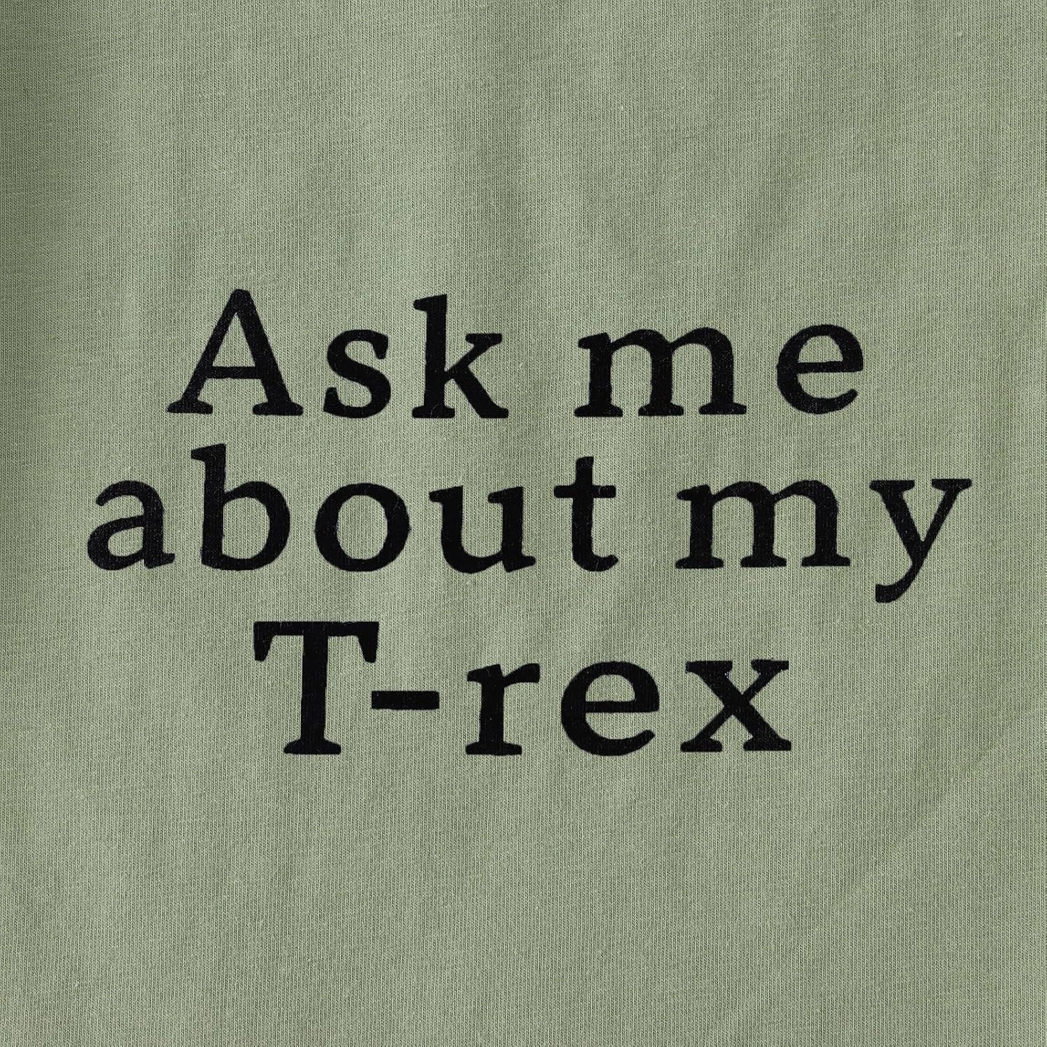 MODNTOGA Baby Boy Ask me About My moo Cow Shirt Little Cowboy Short Sleeve Top Toddler Kid T-rex Ranch T-Shirt Funny Dino Tee