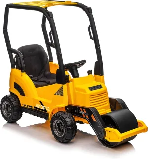 MOLACHI 12V Ride On Road Roller,Battery Powered Electric Construction Toy Vehicle for Kids，Adjustable Drum Roller，Music,LED Light,Ideal Gift for Kids 3-7 Years Old