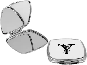 Monogram Personalized Letter Y Fancy Lettering - Square Compact Mirror Personal Mirror