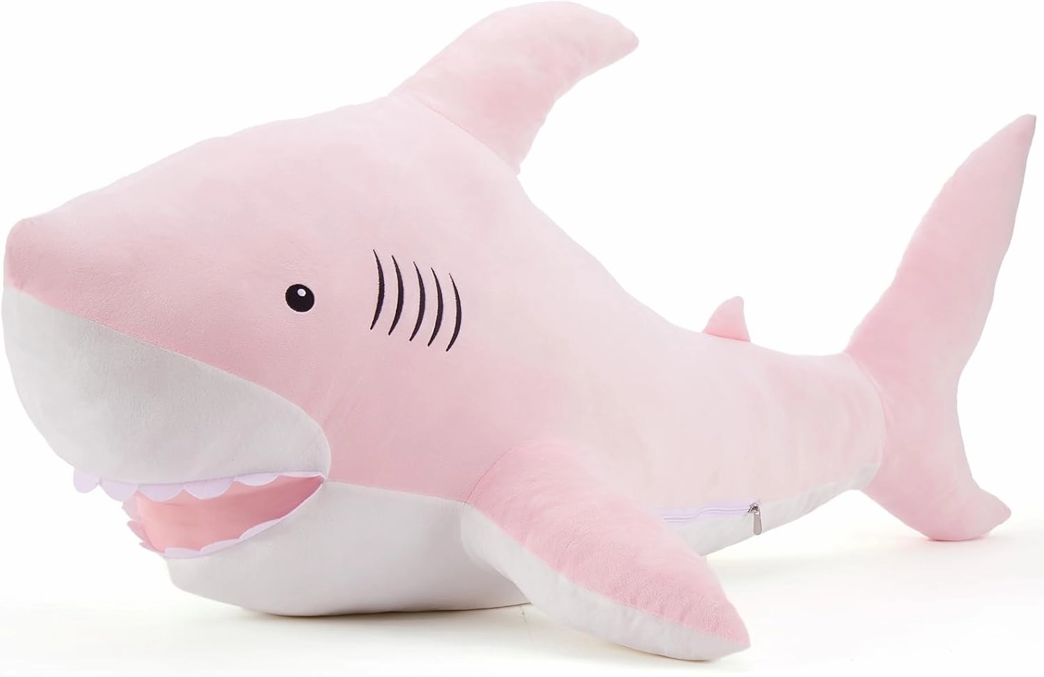 MorisMos 51inch Giant Shark Stuffed Animal, Large Shark Plush Toy Pillow Gift for Kids, Girlfriend, Pink