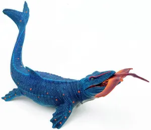 Mosasaurus Toy with Openable Jaws Catching A Pterosaur Ocean World Realistic Marine Animal Creature Action Figure, Great for Bath Toy, Birthday Gifts for Kids