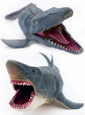 Mosasaurus Shark Toys with Openable Jaws The Megalodon 11" Ocean World Realistic Marine Animal Creature Action Figure