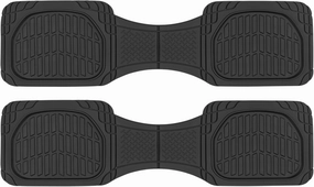 Motor Trend Premium FlexTough Deep Dish Rear Rubber Floor Mat Liners, Heavy Duty All-Weather Universal Fit Trim-to-Fit Floor Mats for Cars Sedans Trucks SUVs, Easy to Clean Car Mats - Black (2-Pack)