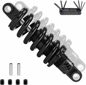 Mountain Bike Rear Shock Absorber 125mm 150mm 165mm 190mm Coil Spring Adjustable 150-2000lbs Suspension for MTB/E-Bike/XC(190mm,150Lbs)