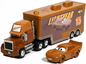 Movie Cars 2 3 Hauler Truck NO.15 Muddy McQueen & Muddy McQueen Racer Speed 2PCS Vehicles ， McQueen Jackson Storm Cruz Ramirez Vehicles