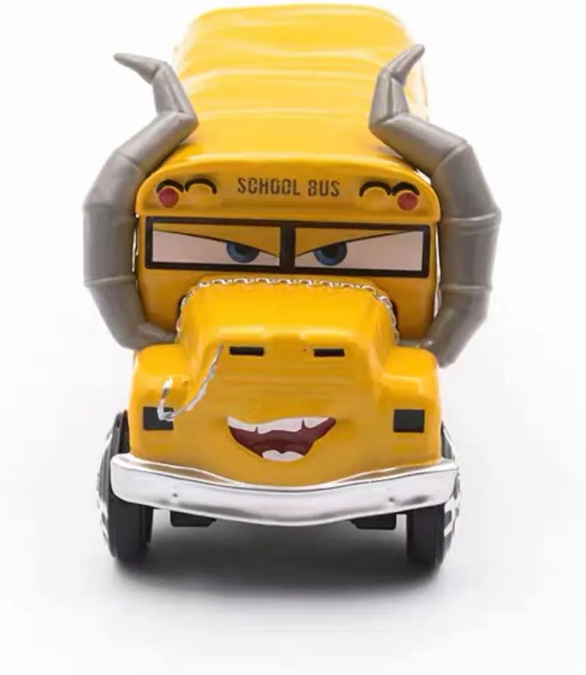 Movie Cars 3 Muddy McQueen Muddy Curz Miss Fritter Dr.Damage AVRY Oversized Toy Car Diecast Vehicles Toys Set Children Car Toy Thunder Hollow Basic Characters Assortment (Miss Fritter -A-Yellow)