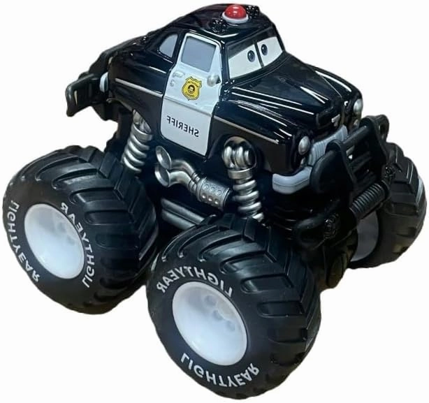 Movie Cars 3 Giant Wheels Cars 1：55 Diecast Vehicles Toys Set Oversized Children Car Toy (Big Tire Sheriff)