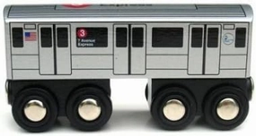 Munipals Wooden Railway NYC Subway Car 3 Train
