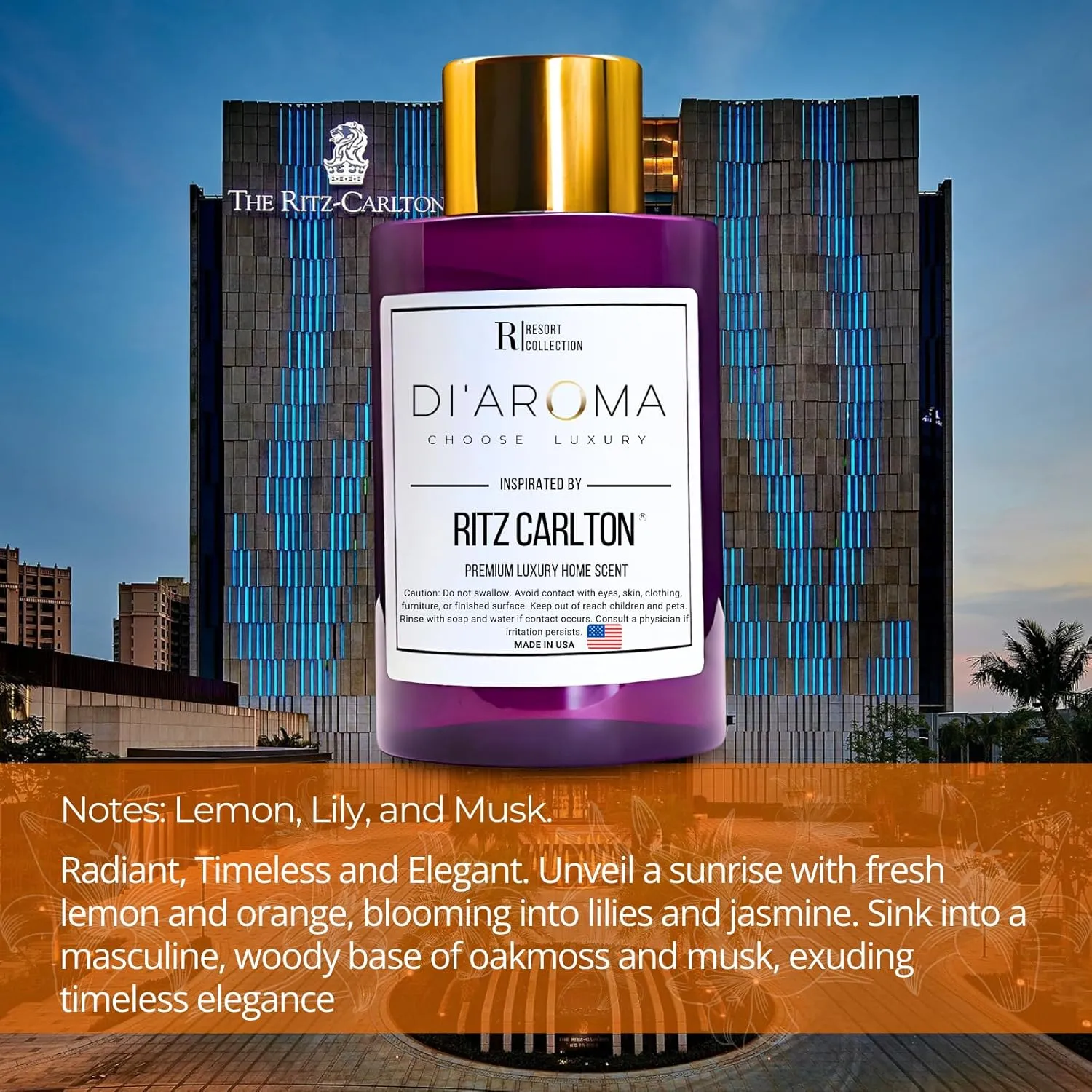 Mystic Romance The Ritz Carlton Aroma Oil Blend Plastic Purple Bottle 120ml, Resort Collection, Diffuser Aroma Oil Blends, Waterless Diffuser Oil, Made in USA (120ml, The Ritz Carlton)