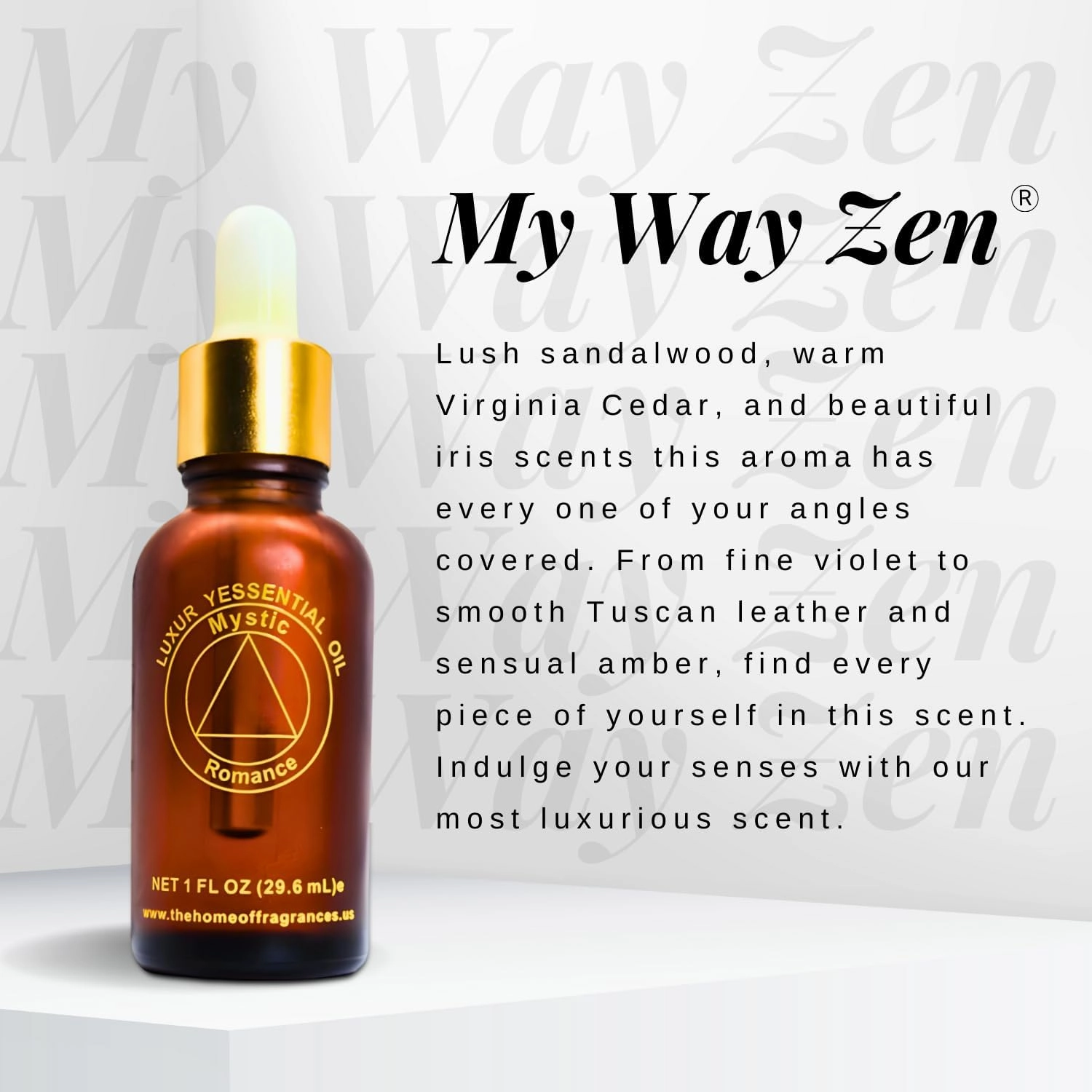 Mystic Romance My Way Zen Premium Home Fragrance Oil - for Aroma Oil Diffusers and Burner Oil Lamps (30ml, Glass) (Pack of 1)