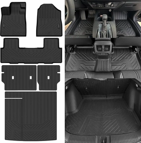 Naibeve Floor Mats for 2026 Honda Passport - All Weather Custom Fit Honda Passport Floor Mats Cargo Mat Trunk Mat with Backrest Mats Back Seat Cover Protector Accessories