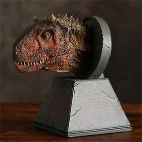Nanmu Dinosaur Head Statue Carnotaurus Model Realistic Dinosaur Figure Resin Decoration Gift